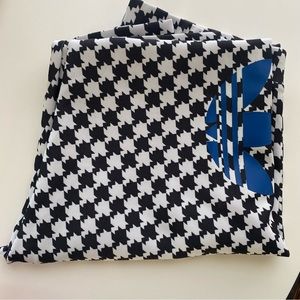 Adidas black and white check houndstooth pattern workout pants leggings S